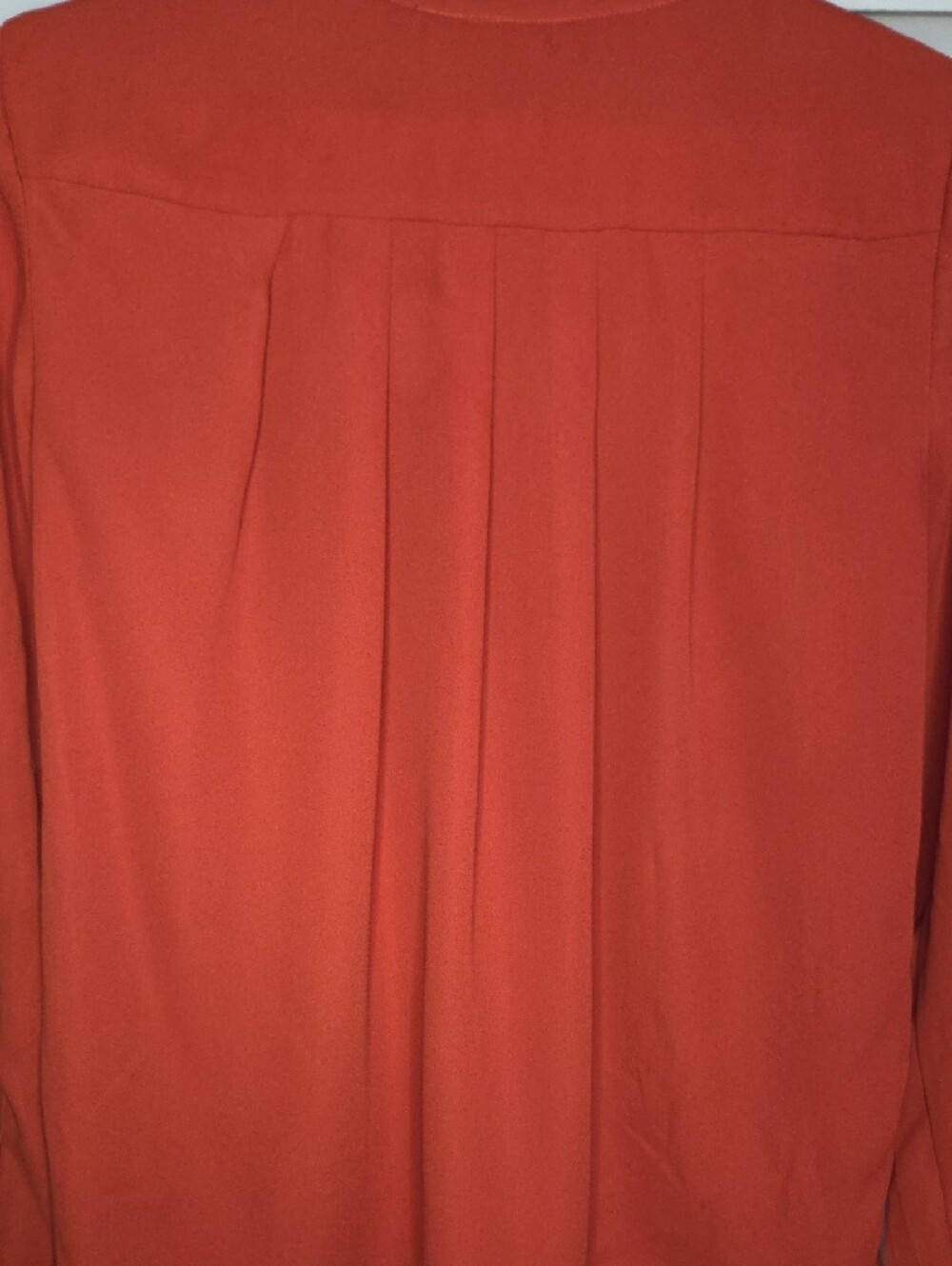 Catherines Rust Orange Ruffle Front Blouse - Picture 7 of 9
